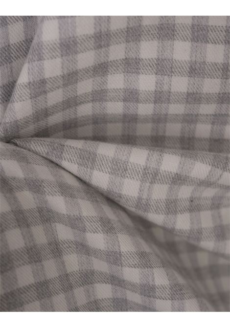 KITON Camicia Bianca Con Motivo a Quadretti Grigio - KITON Hotsell