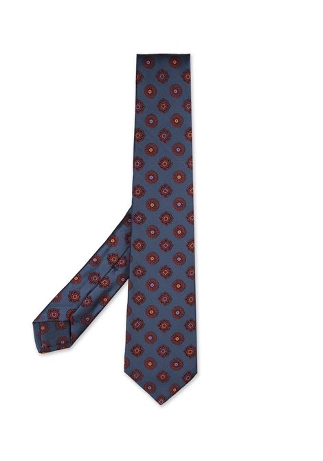 KITON Cravatta Blu Con Pattern Multicolore - KITON Vendita Economica