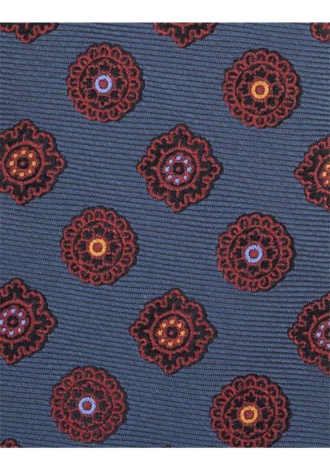 KITON Cravatta Blu Con Pattern Multicolore - KITON Vendita Economica