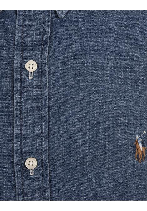 RALPH LAUREN Camicia Slim Fit In Denim Con Pony Ricamato - RALPH LAUREN I Più Venduti