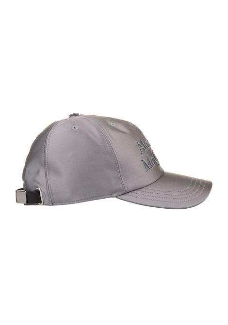 ALEXANDER MCQUEEN Cappello Da Baseball In Misto Seta Grigio Con Logo Frontale - ALEXANDER MCQUEEN In Saldo