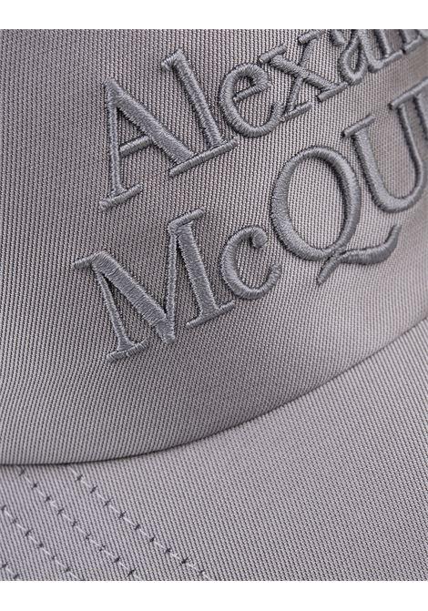 ALEXANDER MCQUEEN Cappello Da Baseball In Misto Seta Grigio Con Logo Frontale - ALEXANDER MCQUEEN In Saldo