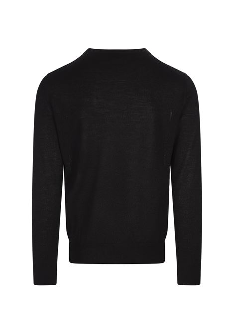 ALEXANDER MCQUEEN Maglione Nero Con Skull Rosso Rovesciato - ALEXANDER MCQUEEN Nuova
