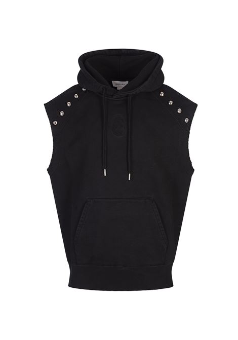 ALEXANDER MCQUEEN Felpa Smanicata Nera Con Teschio Capovolto - ALEXANDER MCQUEEN Negozio online di fabbrica
