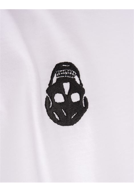 ALEXANDER MCQUEEN T-Skirt Bianca Con Skulll Rovesciato - ALEXANDER MCQUEEN Prezzo di fabbrica