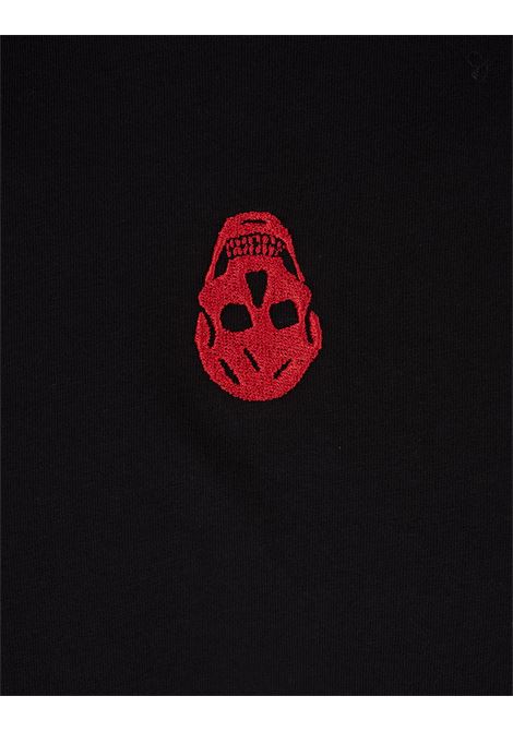 ALEXANDER MCQUEEN T-Skirt Nera Con Skull Rovesciato - ALEXANDER MCQUEEN Offerta speciale