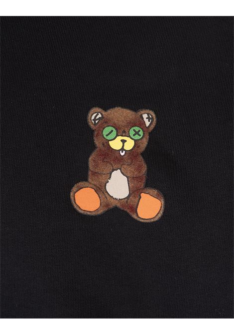 BARROW Felpa Nera Con Patch Bear e Stampa Sul Cappuccio - BARROW Flash Sale