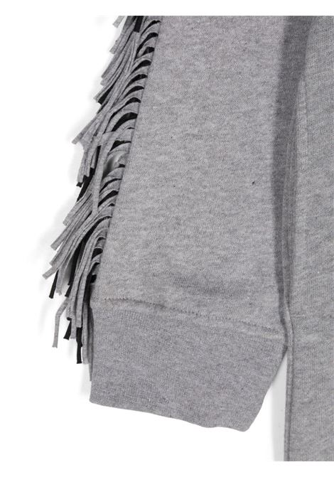 STELLA MCCARTNEY KIDS Abito Grigio con Frange e Grafica Stella - STELLA MCCARTNEY KIDS Fornitura limitata
