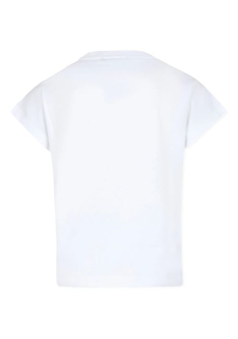 BALMAIN KIDS T-Shirt Bianca con Logo Stile Romano - BALMAIN KIDS Cyber Monday