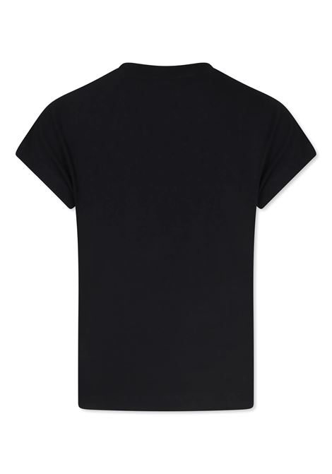 BALMAIN KIDS T-Shirt Nera con Logo Stile Romano - BALMAIN KIDS Online Outlet