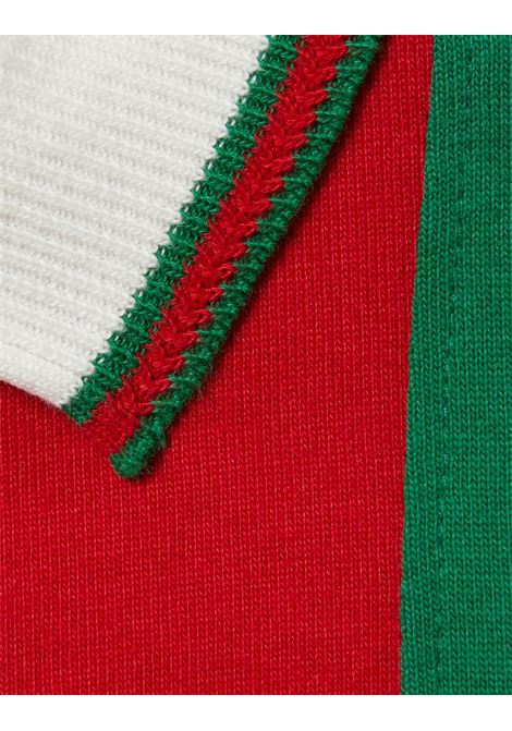 GUCCI KIDS Abito In Cotone Blu Con Nastro Web - GUCCI KIDS Offerte stagionali