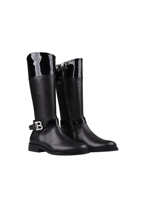 BALMAIN KIDS Stivali Neri Con Logo Monogramma - BALMAIN KIDS Comprane uno, ottenene uno gratis
