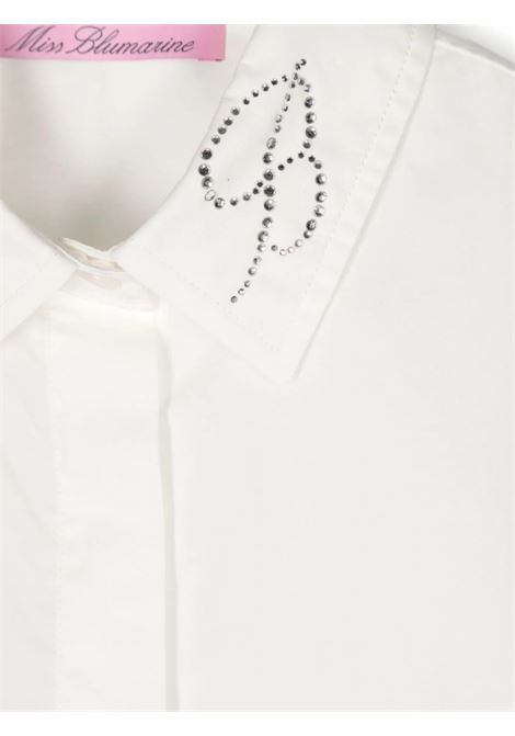 MISS BLUMARINE KIDS Camicia Bianca Con Logo Sul Colletto - MISS BLUMARINE KIDS Only for today