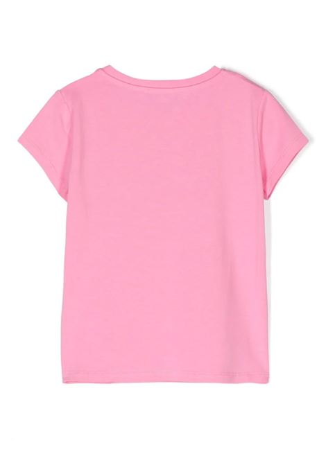 MISS BLUMARINE KIDS T-Shirt Rosa Con Logo Di Strass - MISS BLUMARINE KIDS Offerta speciale della fabbrica
