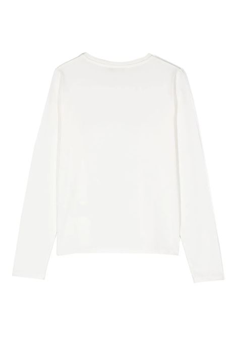 MISS BLUMARINE KIDS T-Shirt Bianca Con Logo Di Strass - MISS BLUMARINE KIDS Fino al 55% di sconto
