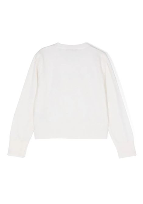 MISS BLUMARINE KIDS Maglione Bianco Con Logo Di Strass - MISS BLUMARINE KIDS Discount Store per i nuovi prodotti