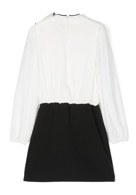MISS BLUMARINE KIDS Vestitino Bianco e Nero Con Fiocco - MISS BLUMARINE KIDS Officina