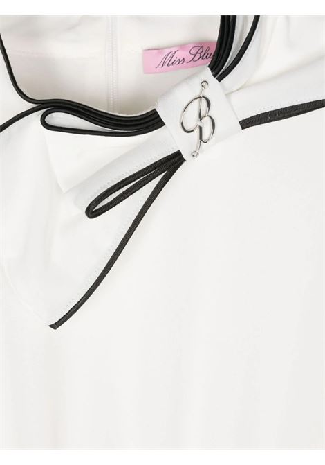 MISS BLUMARINE KIDS Vestitino Bianco e Nero Con Fiocco - MISS BLUMARINE KIDS Officina