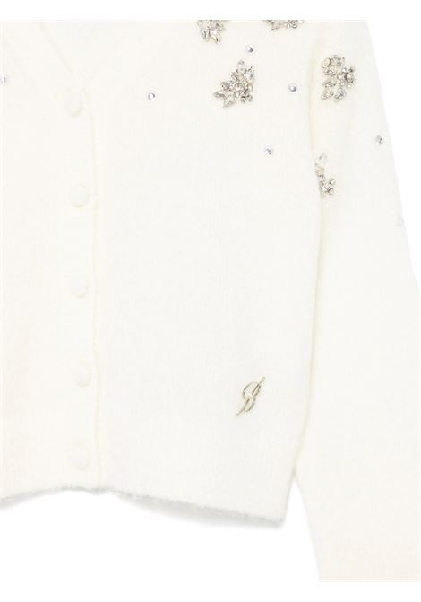 MISS BLUMARINE KIDS Cardigan Bianco Con Applicazione Gioiello - MISS BLUMARINE KIDS Duty-free