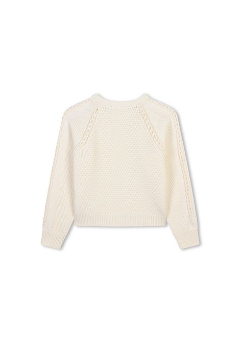 CHLOÉ KIDS Maglione Bianco Con Lavorazione a Trecce - CHLOÉ KIDS Italy