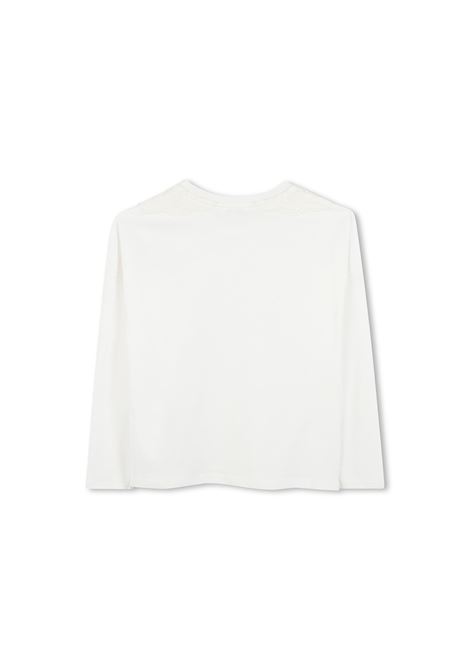 CHLOÉ KIDS T-Shirt Bianca Con Logo Ricamato - CHLOÉ KIDS Promozione