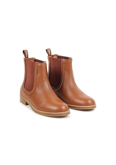 CHLOÉ KIDS Stivaletti Chelsea Marroni - CHLOÉ KIDS Spedizione Gratuita