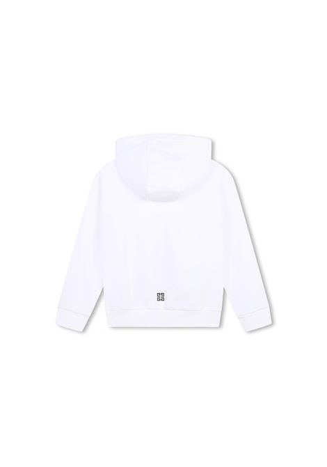 GIVENCHY KIDS Felpa Zip-Up Bianca Con Cappuccio e Logo GIVENCHY 4G - GIVENCHY KIDS Novità