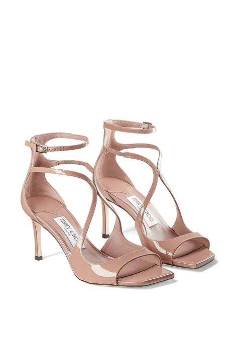 JIMMY CHOO Sandali Azia 75 In Pelle Verniciata Rosa Pastello - JIMMY CHOO Negozio