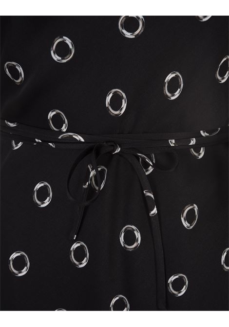 MSGM Abito Midi In Viscosa Nera Stampata - MSGM Latest fashion