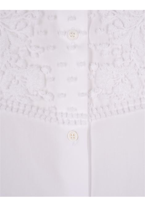 ERMANNO SCERVINO Camicia Bianca Con Plastron Ricamato - ERMANNO SCERVINO Online Outlet