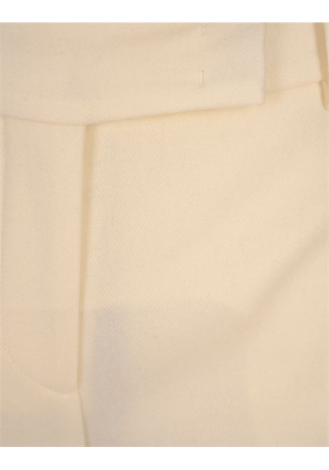 ERMANNO SCERVINO Pantaloni Ampi In Lana Vergine Bianca - ERMANNO SCERVINO Grandi sconti