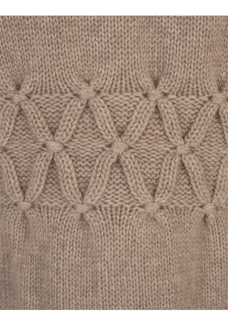 ERMANNO SCERVINO Cardigan In Cashmere Marrone Con Punto Smock - ERMANNO SCERVINO Bestseller