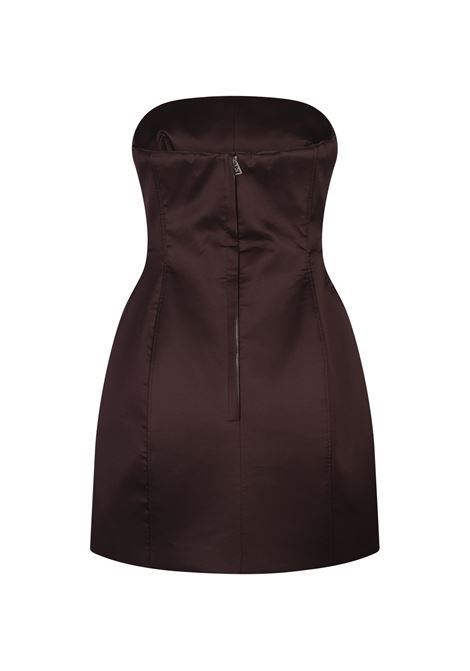 ERMANNO SCERVINO Abito Bustier Corto In Satin Marrone - ERMANNO SCERVINO Offerte stagionali