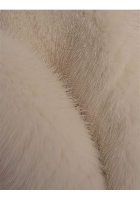 FABIANA FILIPPI Caban In Cashmere Bianco Con Pelliccia Visone - FABIANA FILIPPI Liquidazione