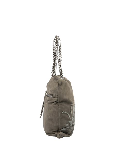 ERMANNO SCERVINO Pillow Bag In Pelle Effetto Velluto Verde Con Ricami - ERMANNO SCERVINO Offerte speciali