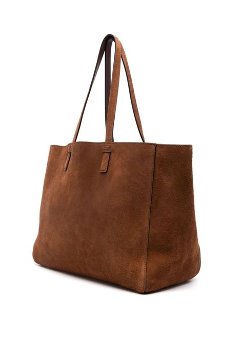 ERMANNO SCERVINO Shopping Bag In Camoscio Marrone Con Fiori Applicati - ERMANNO SCERVINO Enormi risparmi