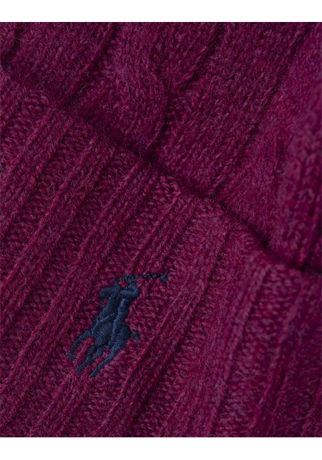 RALPH LAUREN Beanie In Lana e Cashmere a Trecce Prugna Hthr - RALPH LAUREN Ultimi tre giorni
