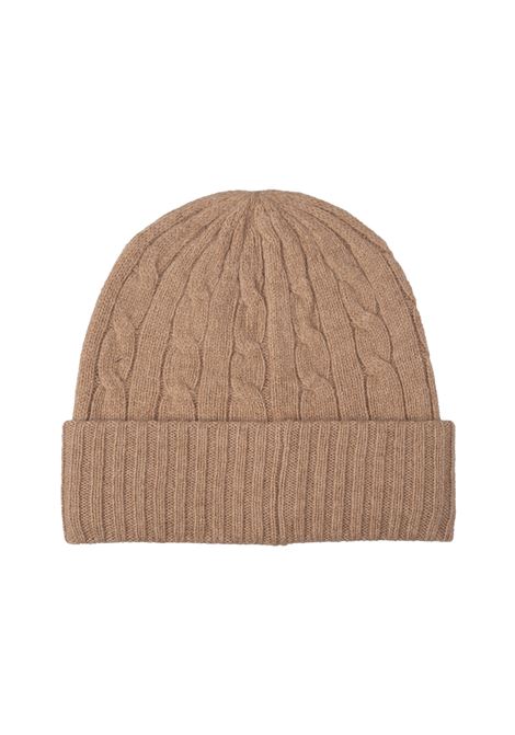 RALPH LAUREN Beanie In Lana e Cashmere a Trecce Cammello - RALPH LAUREN ACQUISTA ORA