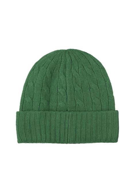 RALPH LAUREN Beanie In Lana e Cashmere a Trecce Verde - RALPH LAUREN Latest stili