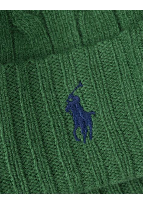 RALPH LAUREN Beanie In Lana e Cashmere a Trecce Verde - RALPH LAUREN Latest stili