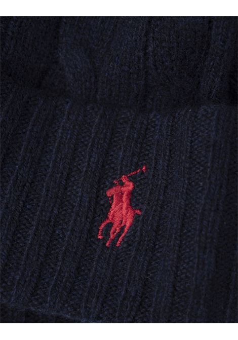 RALPH LAUREN Beanie In Lana e Cashmere a Trecce Blu Scuro - RALPH LAUREN Ultimo giorno