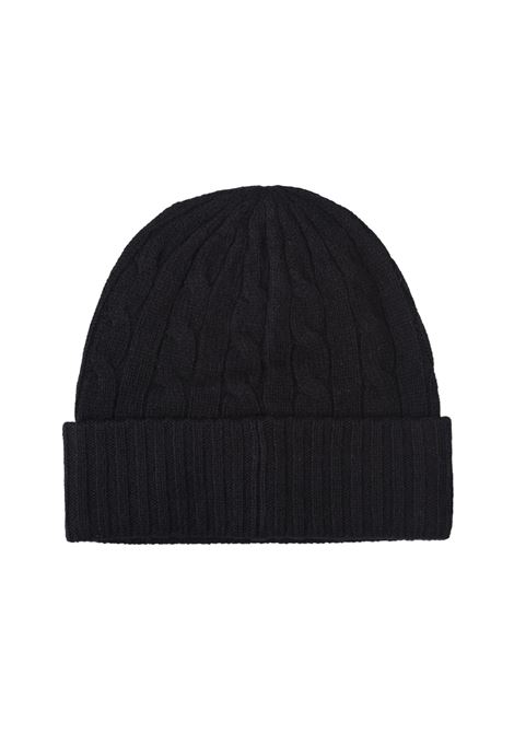 RALPH LAUREN Beanie In Lana e Cashmere a Trecce Nero - RALPH LAUREN Fino al 50% di sconto