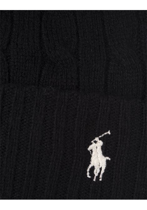 RALPH LAUREN Beanie In Lana e Cashmere a Trecce Nero - RALPH LAUREN Fino al 50% di sconto