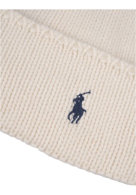 RALPH LAUREN Berretto Polo Pony In Lana Bianca - RALPH LAUREN Fino al 65% di sconto