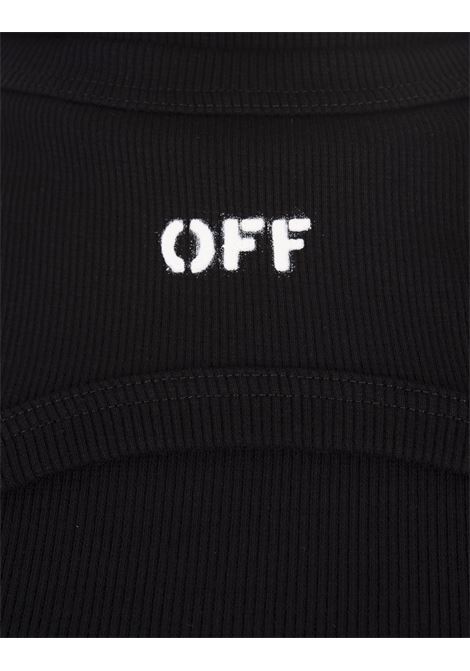OFF-WHITE Abito Midi Aderente Nero Con Logo - OFF-WHITE Offerta speciale della fabbrica