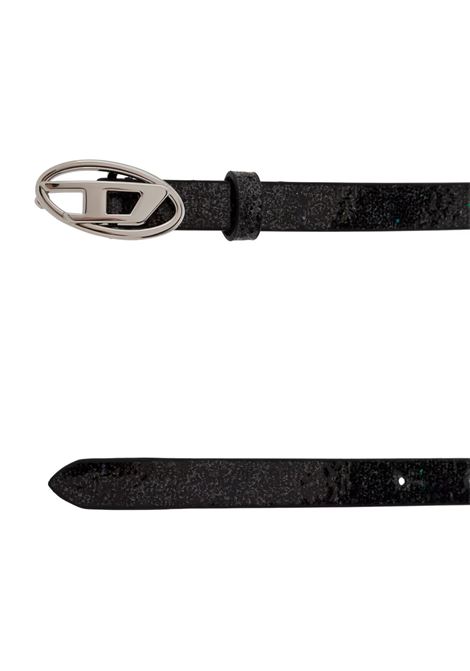 DIESEL Cintura B-1DR 15 In Pelle Lucida Glitterata Nera - DIESEL Discount Store per i nuovi prodotti