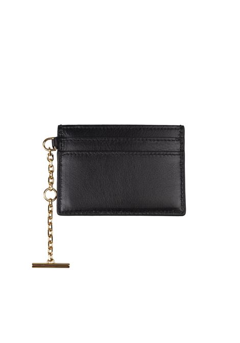 ALEXANDER MCQUEEN Portacarte Sling In Nero e Oro - ALEXANDER MCQUEEN Trasporto libero internazionale