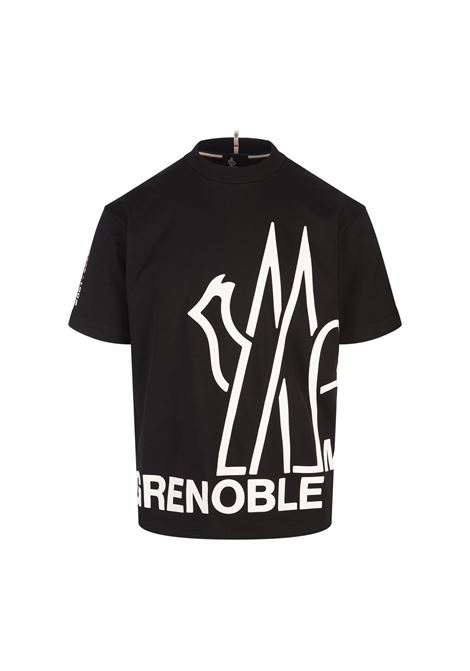 MONCLER GRENOBLE T-Shirt Nera Con Logo Moncler Grenoble - MONCLER GRENOBLE Sconti questo mese