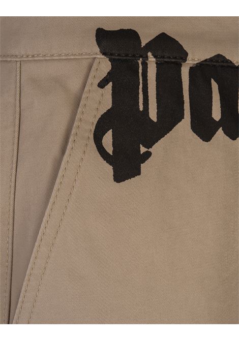 PALM ANGELS Pantaloni Chino Beige Con Logo - PALM ANGELS Qualità Garantita