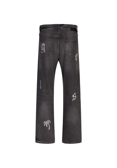 PALM ANGELS Jeans Loose Fit Neri Con Dettagli - PALM ANGELS Negozi Online